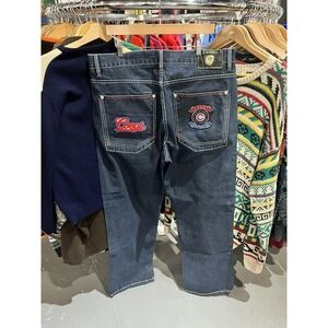 Vintage Coogi Australia Dark Wash Embroidered Blue Denim Baggy Jeans 38"